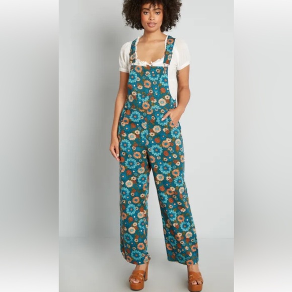 Princess Highway Pants - Vintage Floral Blue Overalls